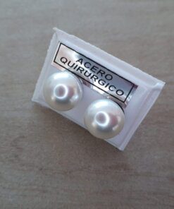 ARO DE ACERO PERLA PEGADA COLOR BLANCO 10 MM