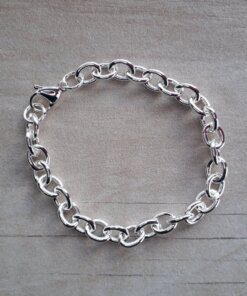 PULSERA DE ACERO BLANCO TIFFANY 1.6 LARGO 18 CM