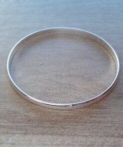 PULSERA ESCLAVA DE ACERO BLANCO MEDIA CAÑA 6 MM