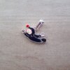 DIJE DE ACERO BLANCO  ASTRONAUTA ESMALTADO 20 X 10 MM