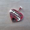 DIJE DE ACERO BLANCO  CORAZON 30 X 23 MM CON LEYENDA DEL PRINCIPITO