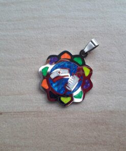 DIJE DE ACERO MEDALLA ESMALTADA 30 MM ENFERMERA