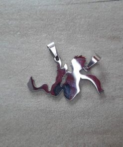 DIJE DE ACERO EL PRINCIPITO Y EL LOBO 35 X 20 MM