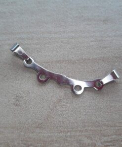 DIJE DE ACERO PERCHA X2  30 X 8 MM. (Separación entre argollas para enganchar nenitos 15 MM)