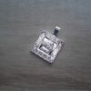 DIJE DE ACERO BLANCO MEDALLA CUADRADA 25 MM ARBOL DE LA VIDA CON BORDE