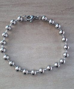 PULSERA DE ACERO DE BOLITAS 6 mm.