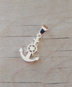 DIJE DE ACERO BLANCO ANCLA 15 X 23 MM