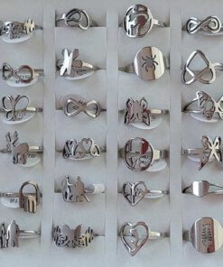 ANILLOS FIGURA DE ACERO X 36 UNIDADES SURTIDOS EN MEDIDAS (MEDIDAS DEL 17 AL 20)