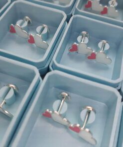 ABRIDOR PLATA ESMALTADO MARIPOSA DOBLE CORAZÓN BICOLOR