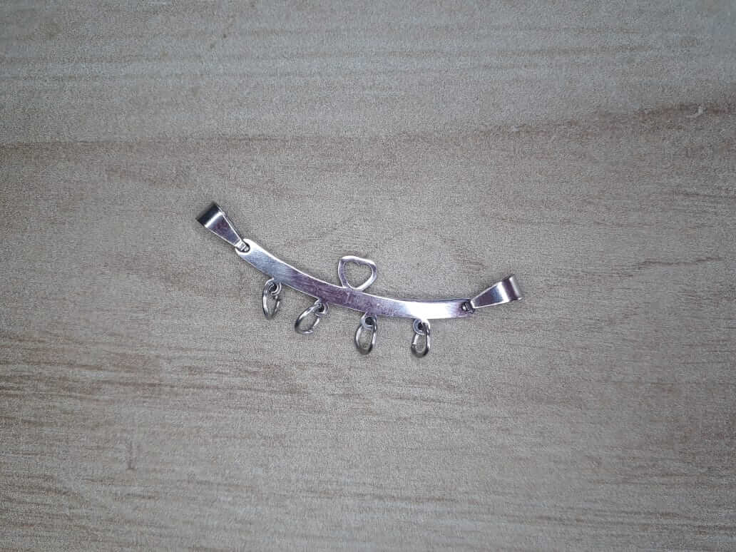 DIJE DE ACERO PERCHA CORAZÓN X 4, 35 X 10 MM
