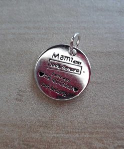 DIJE DE ACERO BLANCO LEYENDA MAMA 20MM