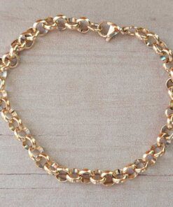 PULSERA DE ACERO DORADA ROLO 6.0. LARGO 20 CM