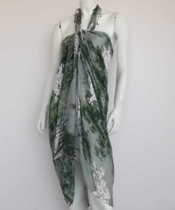 PAREO HINDU BATIK CON FLECOS MONOCOLOR ESTAMPA RAMO 100 X 180 CM.