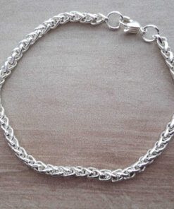 PULSERA DE ACERO BLANCO ESPIGA 3.0. LARGO 19 CM