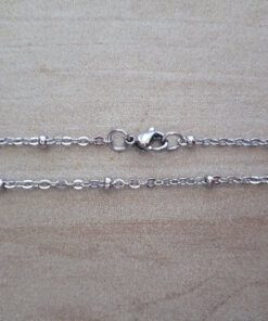 CADENA DE ACERO ESPEJITO 0.4 CON BOLITAS 2 MM (paquete x 10 unidades)