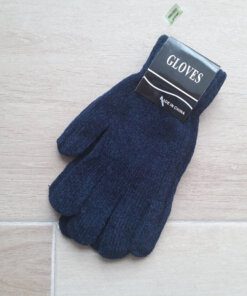 GUANTE DE CHENILLE IMPORTADO COLOR AZUL MARINO.