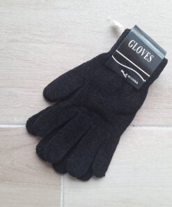 GUANTE DE CHENILLE IMPORTADO COLOR NEGRO.