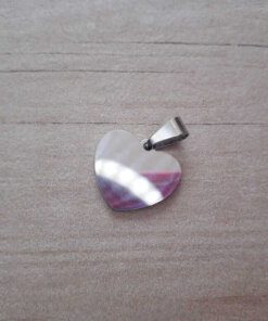 DIJE DE ACERO MEDALLA CORAZÓN 20 MM PARA GRABAR PULIDO AMBAS CARAS- ESPESOR 1,5 MM.