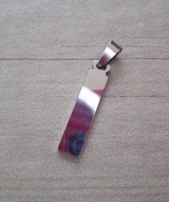 DIJE DE ACERO MEDALLA RECTANGULAR PARA GRABAR PULIDO AMBAS CARAS. 8 X 30 MM- ESPESOR 1,5 MM.