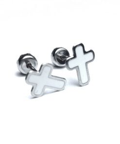 ABRIDOR DE ACERO CRUZ ESMALTADA