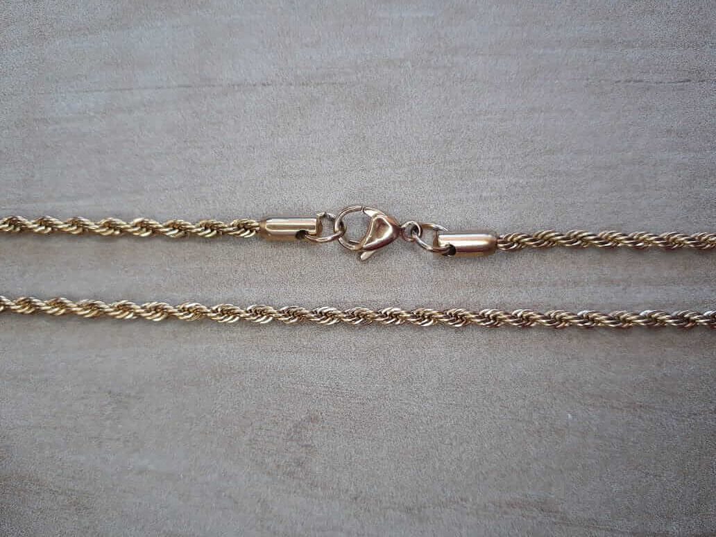 CADENA DE ACERO DORADO SOGA 0,5