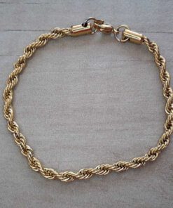 PULSERA DE ACERO DORADO SOGA 0.8