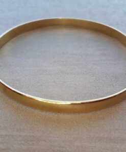 PULSERA DE ACERO DORADO ESCLAVA MEDIA CAÑA 5 MM