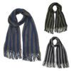 Bufanda hombre rayado bicolor con flecos 22x160 cm x1u