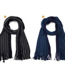 Bufanda rayada con flecos. 160 x 25 cm