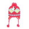GORRO COYA INFANTIL, 2 a 4 AÑOS CORAL CON CORAZONES Y POMPÓN