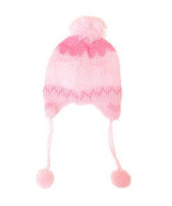 GORRO COYA INFANTIL NENA, 2 a 4 AÑOS ROSA CON INTERIOR MICRO POLAR Y POMPÓN