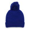 GORRO TEJIDO DAMA TRAMA PANAL COLOR AZUL CON POMPÓN