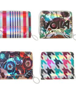 Billetera Teen corta de holograma estampado 9 x 2,5 cm