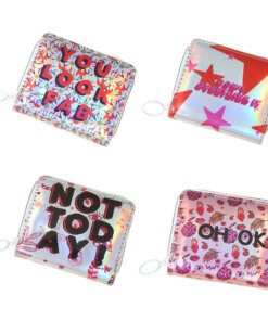 Billetera Teen corta de holograma estampado 9 x 2,5 cm