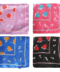 Pañuelo rasado 50x50 cm estampa rosas x1u