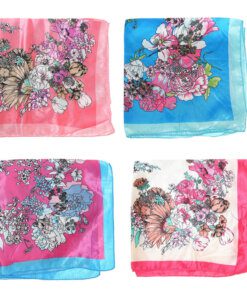 Pañuelo rasado 50x50 cm estampa flores x1u