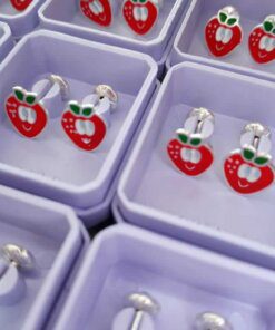 ABRIDOR PLATA ESMALTADO FRUTILLA
