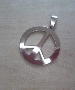 DIJE DE ACERO SÍMBOLO DE LA PAZ. DIÁMETRO 29 MM