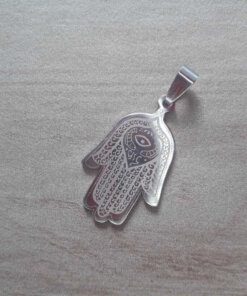 DIJE DE ACERO MANO DE FATIMA 20 X 35 MM