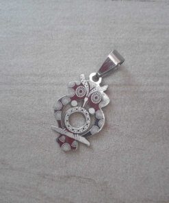 DIJE DE ACERO BÚHO CALADO. 16 X 25 MM