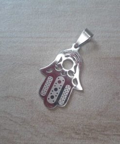 DIJE DE ACERO MANO DE FATIMA CALADA 21 X 30 MM
