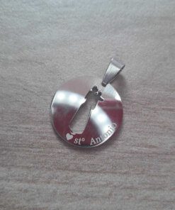 DIJE DE ACERO MEDALLA SAN ANTONIO. DIÁMETRO 23 MM