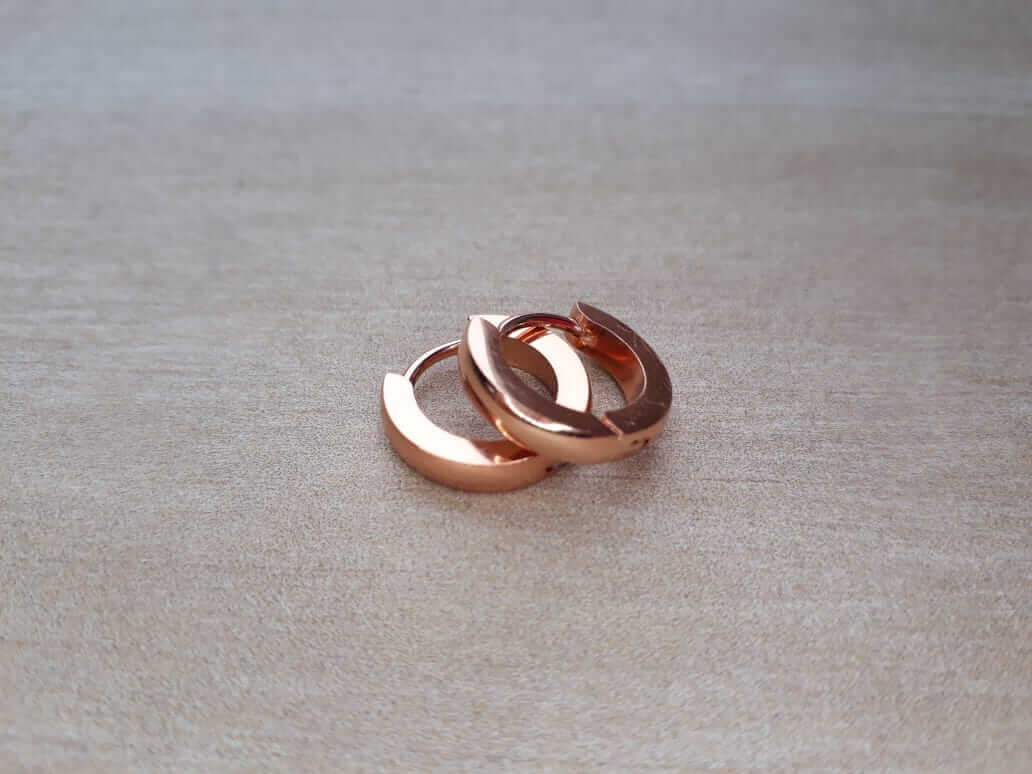 ARO ARGOLLA PLANA 1.6 MM DE ACERO ROSE CON BISAGRA. DIÁMETRO 12 MM