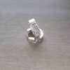 ARO DE ACERO BLANCO ARGOLLA CON BISAGRA 4 MM X 13 MM CON STRASS BLANCO