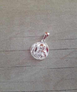 DIJE DE ACERO BLANCO MEDALLA DE SAN BENITO 15 MM