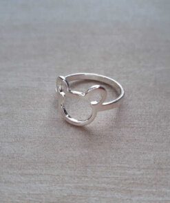 ANILLOS ACERO BLANCO MICKEY MOUSE X 36 UNIDADES. TAMAÑOS VARIADOS