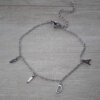 PULSERA DE ACERO ESPEJITO CON LETRAS FORMANDO FRASE "VIDA". LARGO 17,5 CM + 4 CM EXT.