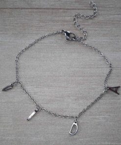PULSERA DE ACERO ESPEJITO CON LETRAS FORMANDO FRASE "VIDA". LARGO 17,5 CM + 4 CM EXT.