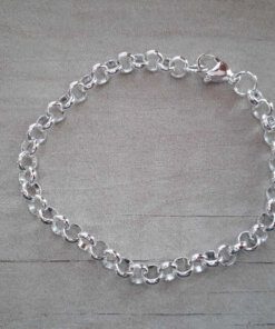 PULSERA DE ACERO BLANCO ROLO 6.0. LARGO 20 CM