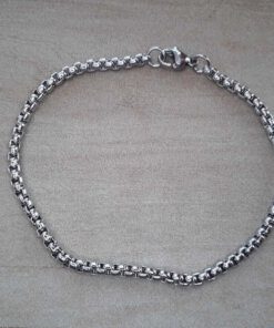 PULSERA DE ACERO ROLO 2.0 CUADRADA. LARGO 19 CM